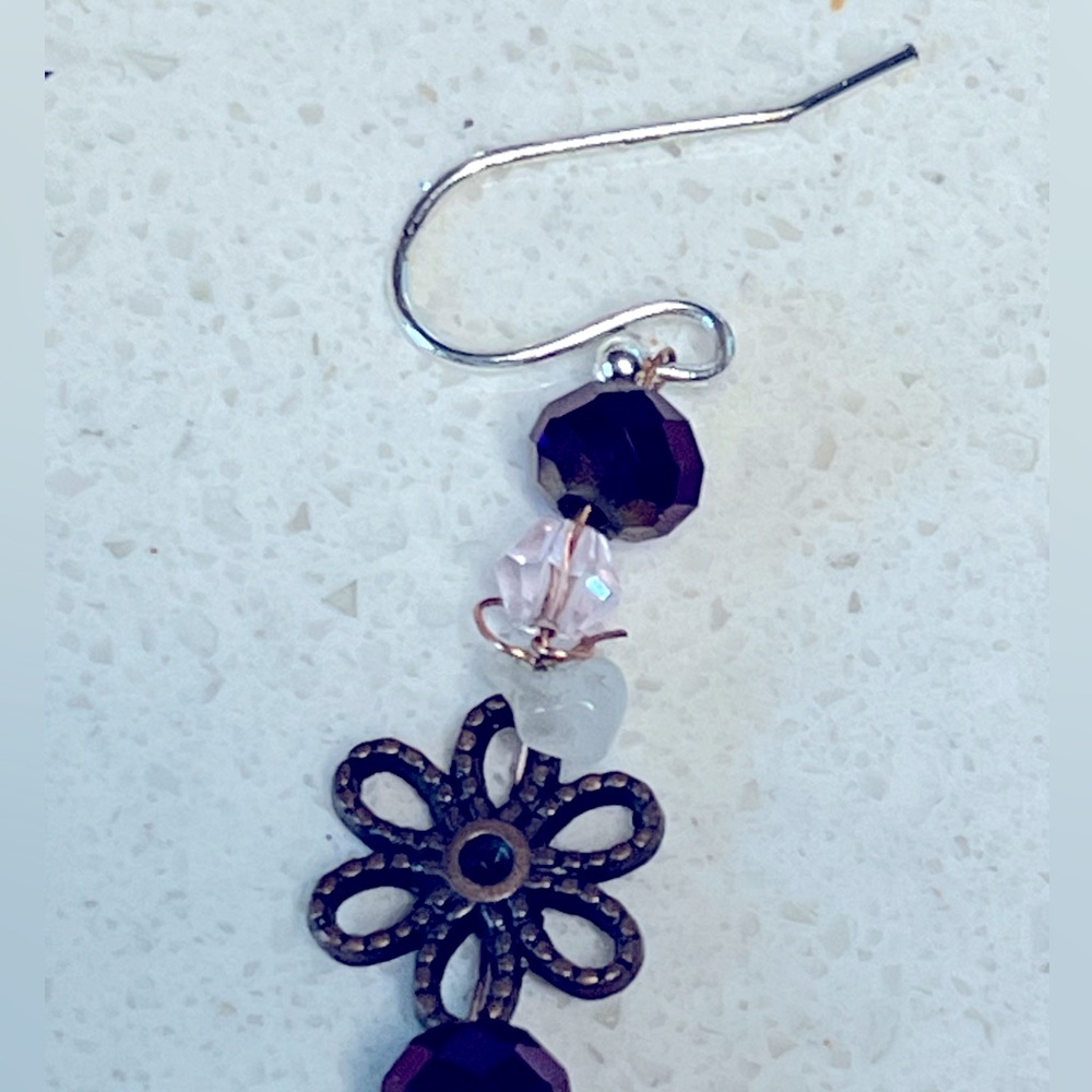 Vintage handmade beaded earrings - Picture 6 of 9